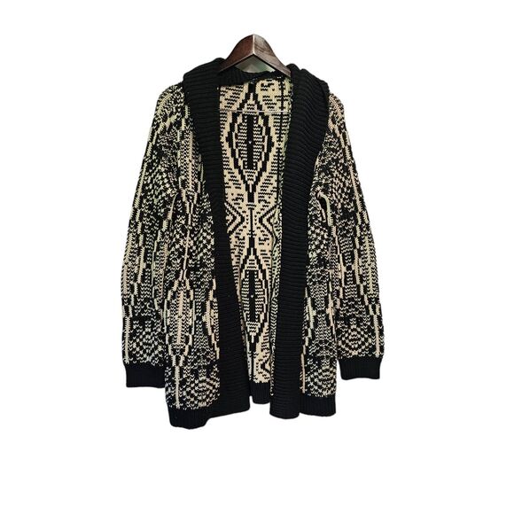 TALBOTS Southwestern Cardigan Aztec Sweater Wool Blend MEDIUM - Picture 3 of 6